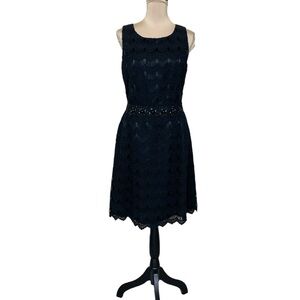 EUC Kate Spade Crochet Lace Embellished Belt Midi Dress
